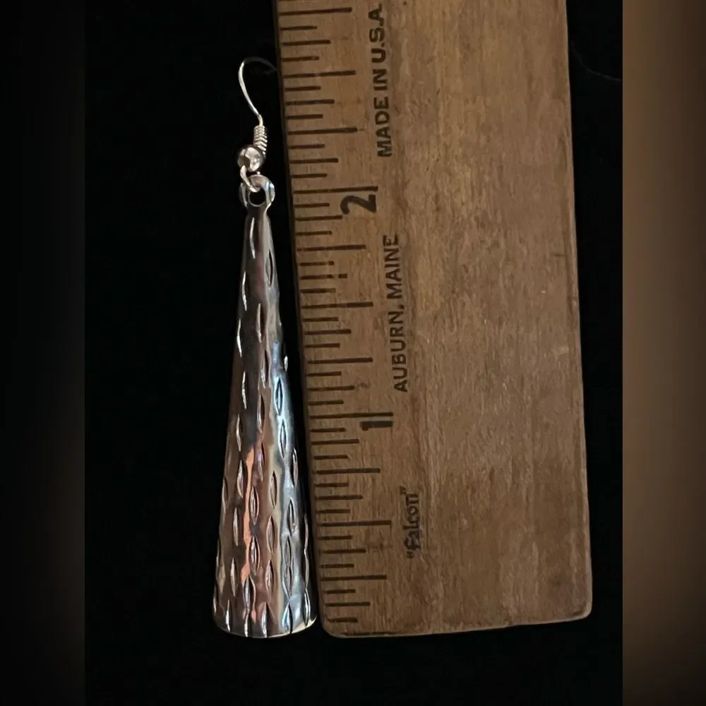 Upcycled Silver-Tone Dangle Earrings – Handmade by Me